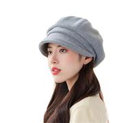 Protector de lluvia Casco Bicicleta Mujer Newsboy Cap Visera Boina Paneles Suave Cabbie Sombrero Gorra para Mujeres Niñas Boina Azul, gris, Talla única