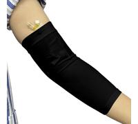 Protector de manga para brazo PICC Line - Funda transpirable para escayola de codo para el cuidado de enfermería, se adapta a circunferencias de brazo de 23 cm a 36 cm, Negro, 2 Pcs