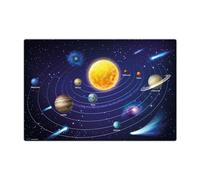 Protector de mano lavable para niños - Nuestro sistema solar en azul sobre fondo francés - 60 x 40 cm - Vinilo de alta calidad