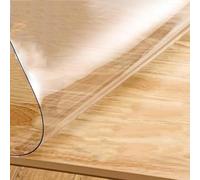 Protector de mantel de plástico transparente resistente, 100 x 160 cm, 2 mm de grosor, impermeable, transparente, rectangular, protector de mesa de cristal, tapete de escritorio de PVC