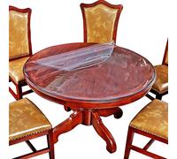 Protector de mantel redondo de 48 pulgadas, paños de plástico transparente, impermeable, lavable, resistente al calor, de vinilo, PVC, para escritorio, cocina, comedor, muebles, mesa, rectangular,