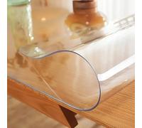 Protector de mesa de PVC de 44 x 78 pulgadas, mantel de plástico transparente, tapete impermeable para mesa de noche y escritorio, para oficina y hogar, 2 mm de grosor, protección transparente
