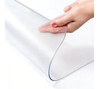 Protector de mesa de PVC transparente, mantel rectangular esmerilado, antideslizante, resistente al aceite y a las manchas, para comedor, fiestas, banco de trabajo (85 x 70 cm)
