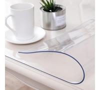 Protector de mesa de PVC transparente, mantel transparente con borde redondo, impermeable, lavable, tapete de escritorio de computadora para oficina en casa (50 x 40 cm)