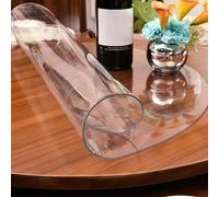 Protector de Mesa Redonda Transparente, Protector de Mesa de PVC Impermeable de 3 mm, Mantel Redondo Transparente para Mesa de Cocina y Comedor, Funda Protectora para Muebles de Madera(120cm)