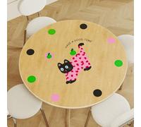 Protector De Mesa Redondo Transparente Mantel para Comedor,Manteles Redondos PVC 1.5 Mm Alfombrilla Protectora para Suelos 50cm-140cm(Rojo,70cm/28in)