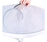 Protector de mesa redondo transparente, manteles de mesa de PVC transparente que se limpian con un paño, mantel de vinilo antideslizante, impermeable, almohadilla de escritorio de vidrio suave