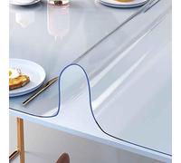 Protector de mesa transparente de 2 mm de grosor, mantel transparente para mesas de comedor, mantel de plástico impermeable, 70 x 180 cm, 80 x 200 cm, 90 x 160 cm, ideal para cocina y oficina