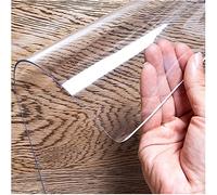 Protector de mesa transparente de 2 mm, de PVC, 150 x 150 cm, protector de pantalla para el contacto con alimentos, impermeable, resistente al aceite, resistente a los arañazos, fácil de limpiar