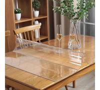 Protector de mesa transparente impermeable, de plástico transparente, de 1,5 mm de grosor, ideal para cocina, mesa de café y comedor, no se encoge y es fácil de limpiar
