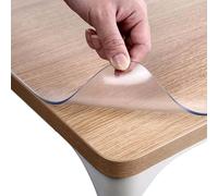 Protector de Mesa Transparente, Mantel de Plástico Esmerilado, Mantel Rectangular PVC Impermeable Ordenador, Varios Tamaños, Ideal para Cocina, Comedor y Lacadas(50x170cm)