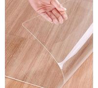 Protector de Mesa Transparente, tapete Impermeable Escritorio, Escudo Vinilo 3 mm Grosor para mesas de Comedor para TV cómodas mesitas Noche,Tamaños Personalizados Disponibles(Transparent,90 * 140cm)