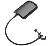 Protector de Micrófono Clip Metálico Negro, Reduce Ruido | Cubierta Fonoabsorbente Mayoría de Micrófonos, Bloquea Saliva y Polvo, Estilo Clip