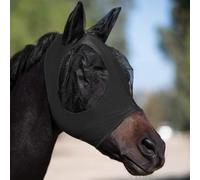 Protector de moscas suave y elástico para caballos con paneles de malla de corte preciso para protección específica contra insectos y regulación térmica (negro)