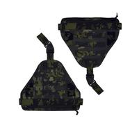 Protector de Muslo táctico MOLLE, Armadura de Pierna con Hebilla giratoria | Malla acolchada de alta densidad, Acolchado transpirable, Modular, Ajustable, Sección protectora extraíble
