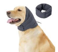 Protector de oído ajustable y calmante para perros, protector de ruido para gatos, pañuelo para el cuello, calentador de orejas para mascotas, calentador de cuello silencioso para perros para aliviar