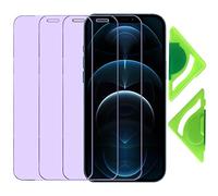 Protector de pantalla antiluz azul para iPhone 12 Pro Max (3 unidades) con alineador general, borde 2.5D 9H protector de pantalla de cristal templado para iPhone 12 Pro Max