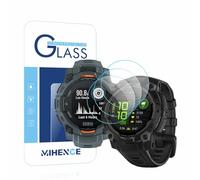 Protector de pantalla compatible con Garmin Instinct 3 45 mm AMOLED/Solar Smartwatch, película protectora de vidrio templado 9H (3 piezas)