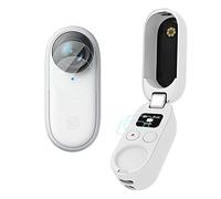 Protector de pantalla compatible para Insta360 GO 2 lentes de acción y pantalla LCD [2+2 unidades], WH1916 9H vidrio templado antiburbujas anti-arañazos ultra claro