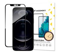 Protector de pantalla de cristal templado para iPhone 14 Plus / 13 Pro Max, pantalla completa con marco, compatible con fundas - Negro