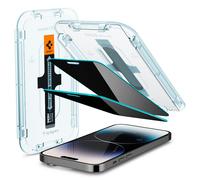 Protector de pantalla de cristal templado Spigen glasTR EZ FIT - Privacidad] Compatible con funda iPhone 14 Pro] - 2 unidades