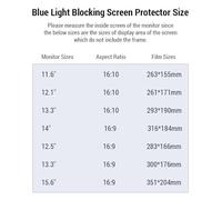 Protector de Pantalla de Luz Azul, Pantalla Computadora Block Blocker Blue Light Bloquing Screen Protector con Alta Transmitancia Anti Respli una Computadora Portátil Anti Blue Light (13.3 "- 16 y 10)