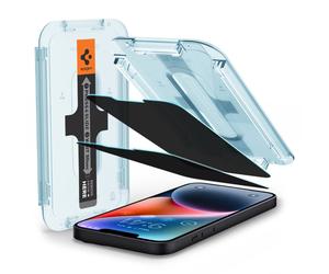 Protector de pantalla de privacidad de vidrio templado Spigen para iPhone 13 Pro Max, Glas.Tr "Ez Fit", paquete de 2 unidades