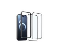Protector de pantalla NORTHJO compatible con iPhone 16 Pro Max, cobertura total, paquete de 2 unidades, incluye marco.