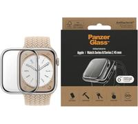 Protector de pantalla PanzerGlass™ para Apple Watch 8/7 de 45 mm - Funda protectora para Apple Watch 8/7 de 41 mm contra arañazos e impactos con marco de plástico y vidrio templado, transperante