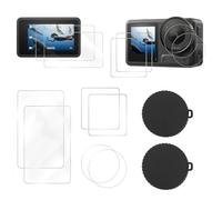 Protector de Pantalla para DJI OSMO Action 5 Pro, Vidrio Templado Dureza 9H Cubierta de Lente de Silicona Funda de Silicona Tapa de Lente Antiarañazos Antiburbujas Fácil Instalación 6+2 Piezas