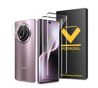 Protector de Pantalla para Honor Magic 7 Lite 5G, Película de Vidrio Templado 2 Piezas+ Protector de Lente de Cámara 2 Piezas, Antihuellas, 9H Dureza, HD Clara, Sin Burbujas, Anti-Scratch