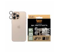 PanzerGlass HOOPS - Protector de lente de cámara para Apple iPhone 16 Pro / 16 Pro Max 2024 | Cristal de claridad ultra alta, protección de lente individual de cobertura completa, antiarañazos,