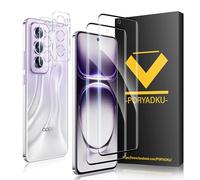 Protector De Pantalla Para OPPO Reno 12 Pro 5G / Reno 12 2 Piezas + Protector de Lente de Cámara 2 Piezas, 3D Cobertura Completa, Anti-Scratch, Sin Burbujas, HD TransparenteVidrio Templado