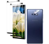 Protector de Pantalla para Samsung Galaxy Note 9, Anti-rasguños Cristal Templado, Templado película Protectora, Sensible al Tacto, 2 Pack Vidrio Templado y 2 Pack Protector de Lente de Cámara