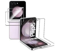 Protector de pantalla para Samsung Galaxy Z Flip 5 5G, 2 Piezas de Protector de Pantalla flexibles+2 Piezas de pantalla de vidrio templado,Sin Burbujas