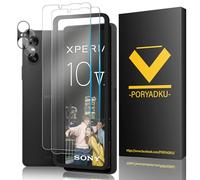 Protector de Pantalla para Sony Xperia 10 VI 5G, Película de Vidrio Templado 2 Piezas+ Protector de Lente de Cámara 2 Piezas, 1 Marco De Instalación, 0.33MM, Dureza 9H, Antihuellas