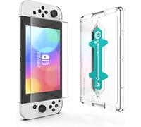 Protector de pantalla Q-View Easy Fit compatible con la consola Nintendo Switch OLED - Vidrio templado - Anti arañazos - Cobertura completa Anti huellas dactilares (1)