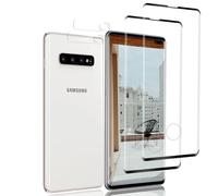Protector de Pantalla Samsung Galaxy S10 Plus Cristal Templado [Anti-rasguños][Dureza 9H][Sensible al Tacto] Templado película Protectora, 2 Pack Vidrio Templado y 2 Pack Protector de Lente de Cámara