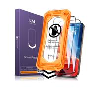 Protector de pantalla UniqueMe para iPhone 16/15/14/13/12 - Resistente a roturas de grado militar, cristal templado con dureza 9H+, cobertura total,