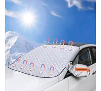 Protector de Parabrisas Universal con 9 MagnéTico Cubierta Plegable para Coche y SUV Protector de Parabrisas Delantero Universal con Dos Orejas Antirrobo (160 x 116cm)