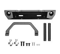 Protector de parachoques delantero de aleación de aluminio para RC, accesorio de actualización del parachoques delantero para RC 1/10, parachoques ligero y duradero para crawler (Negro 680024BL)