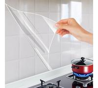 Protector de pared transparente, papel de contacto, autoadhesivo, resistente al aceite, impermeable, adhesivo para cocina, protector de pared, película de vinilo, extraíble, resistente al calor,