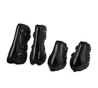 Protector de Patas de Caballo, Botas Duraderas y Transpirables para Uso Diario en Cualquier Condición Climática para Todos los Tamaños de Caballos (1 Juego Negro Grande 52x5cm)