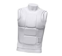 Protector de pecho de entrenamiento de karate, con forro de nailon con textura, protección contra impactos, correas de ajuste ajustable, protector de karate transpirable con correas y absorción de