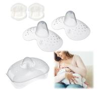 Protector de Pezón de Silicona Protectores de Pezones Protectores de Pezones de Contacto Pezoneras Lactancia Protectores de Pezones para Lactancia con Almohadillas de Lactancia Desechables (S)