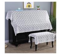 Protector De Piano Funda de piano encaje simple, tela a prueba polvo, funda for banco, envoltura protectora for el hogar(Color-02,Width 90cm*length 180cm (top cover))