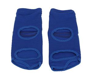 Protector de pie de boxeo azul, unisex, piel sintética, suave, con forro de espuma, para hombres y mujeres, resistente al desgarro, protección contra impactos para entrenamiento y sparring (S)