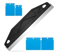 Protector de pintura, protector de pintura para cortar, herramienta de pintura de borde recto multiusos de 12 pulgadas, protector de pintura para cortar en guía de pintura, viene con 4 raspadores