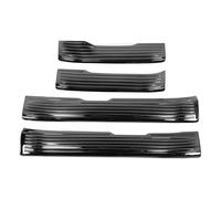 Protector de Placa de Desgaste para umbral de Puerta, embellecedor de Acero Inoxidable Pulido, Autoadhesivo para 2024, Juego de 4 Piezas, Protector de Entrada para Puerta (Negro Cepillado)