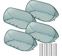 Protector de plantas pop-up,Protector plegable para plantas con 32 estacas de tierra - Jaula de Protección de Malla de Jardín | Interior, Exterior, Invernadero, Jardín, Cama Elevada, Frutas, Flores, M